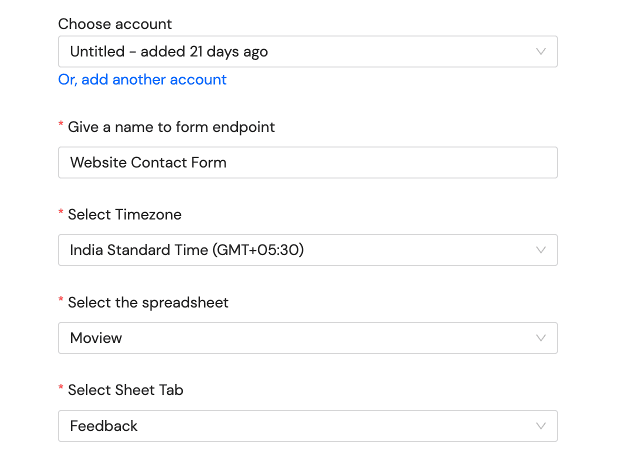 Input values